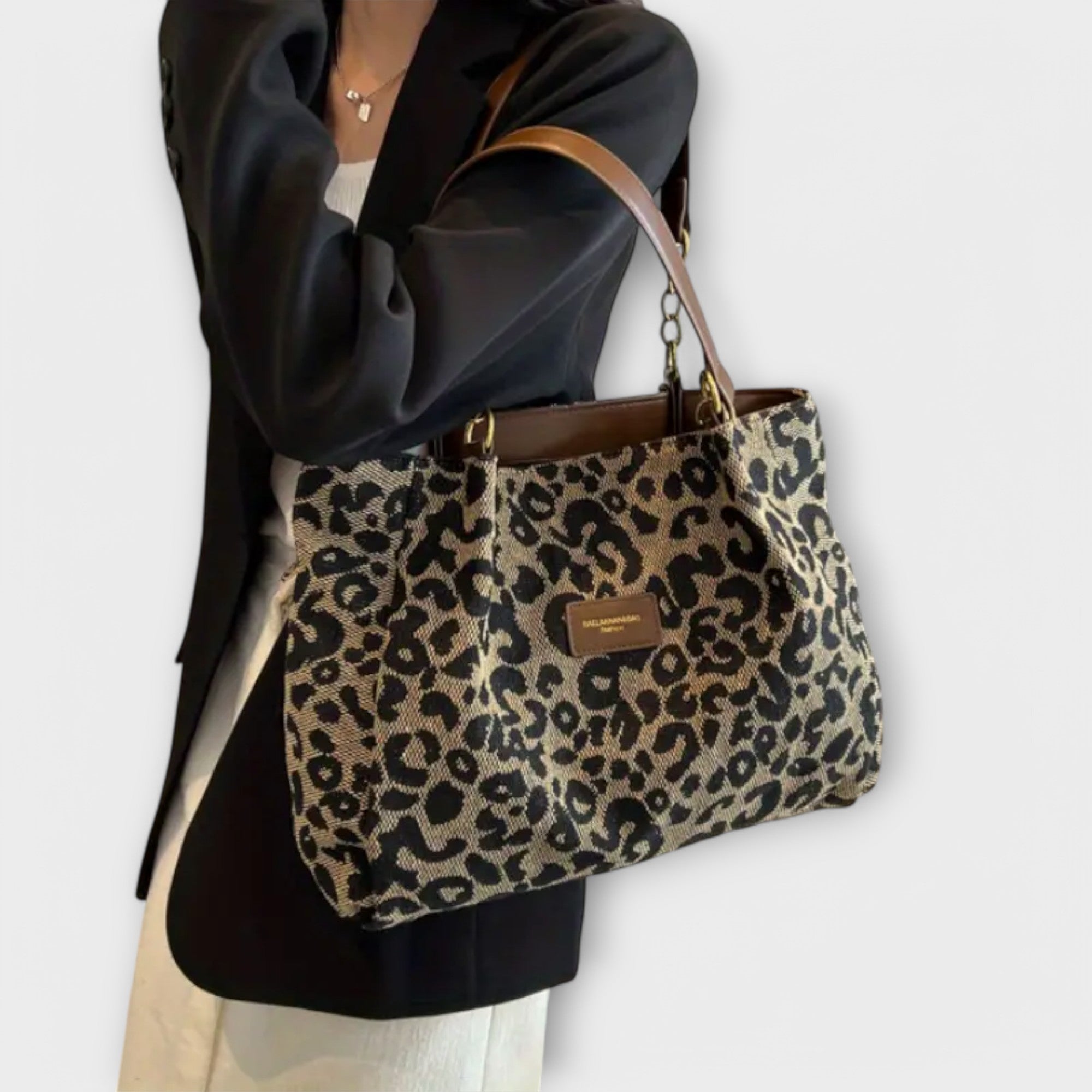 Ximena - Bolso Tote Animal Print con Asas Dobles y Acabado Premium
