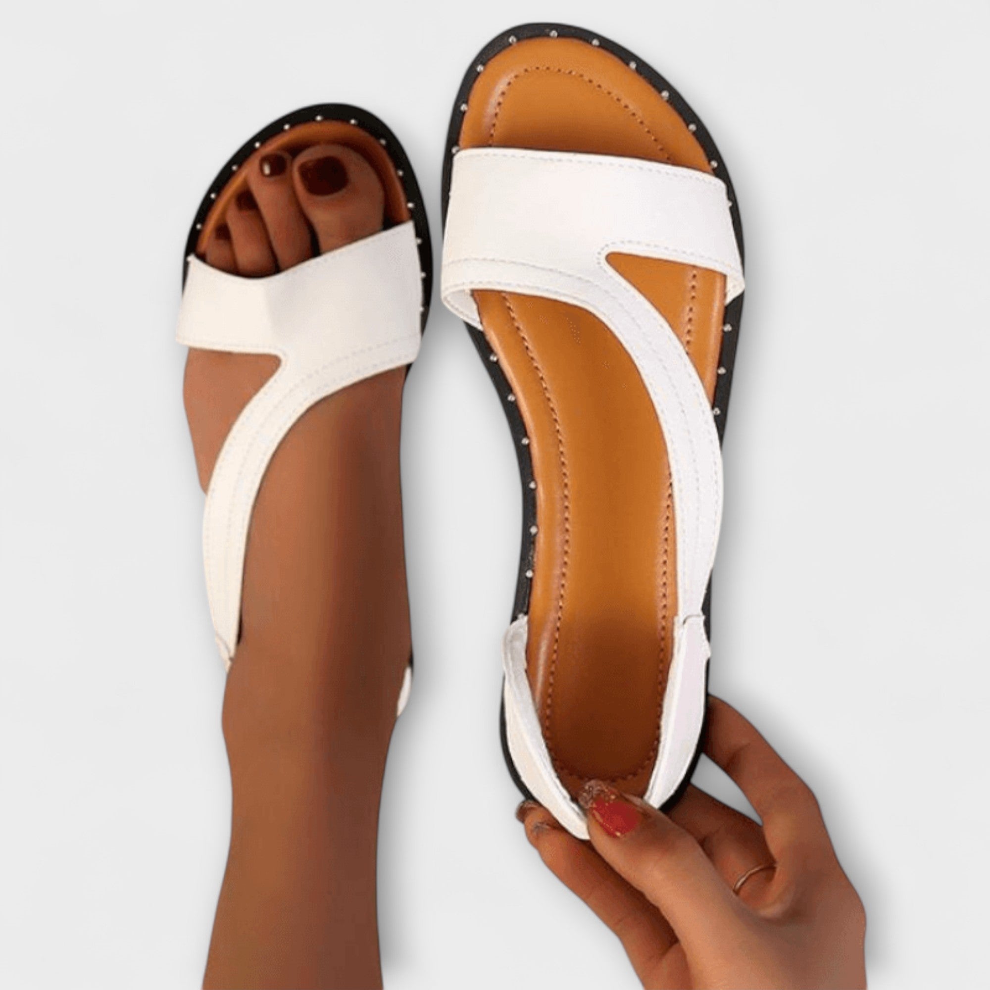 Sofía - Sandalias Planas Elegantes de Cuero Suave Premium