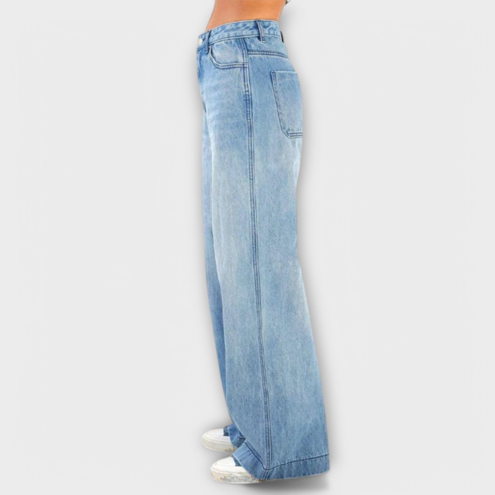 Sofía - Jeans Denim de Tiro Alto con Corte Wide Leg Elegante