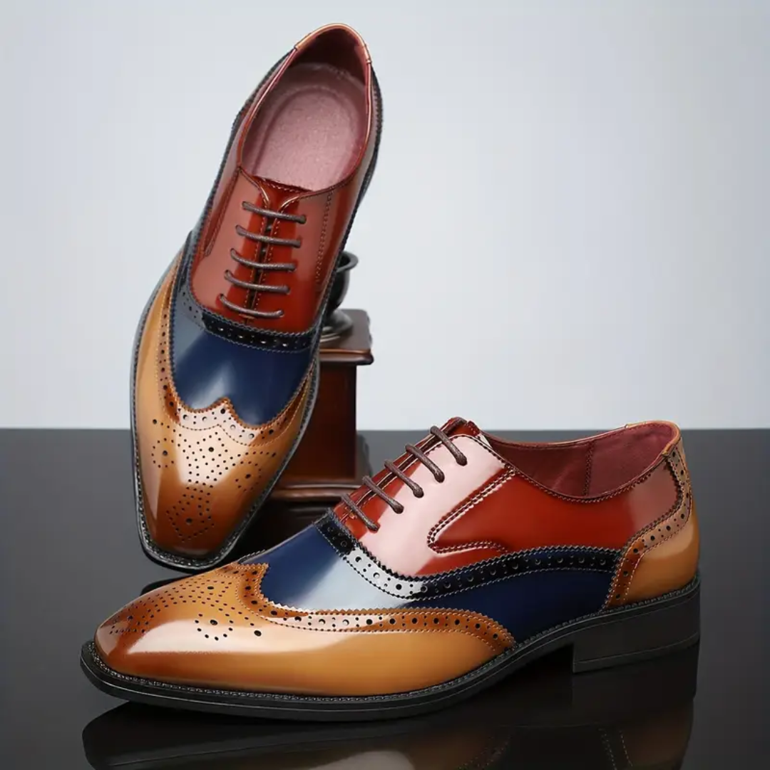 Sebastián - Zapatos Oxford Multicolor con Diseño Brogue y Acabado Premium Elegante