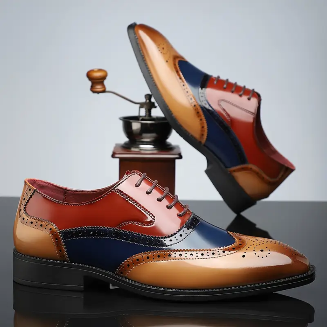Sebastián - Zapatos Oxford Multicolor con Diseño Brogue y Acabado Premium Elegante