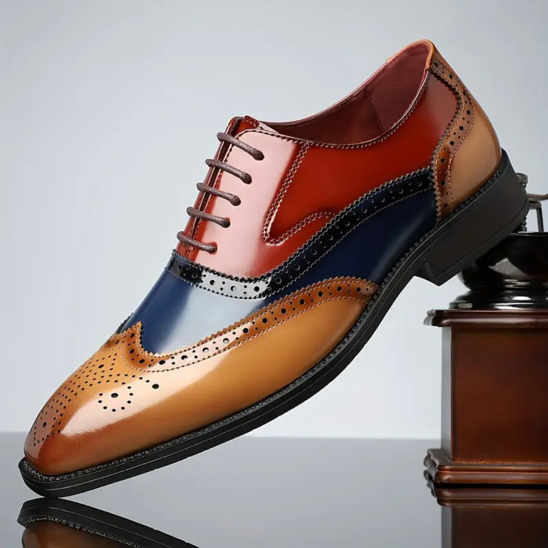Sebastián - Zapatos Oxford Multicolor con Diseño Brogue y Acabado Premium Elegante