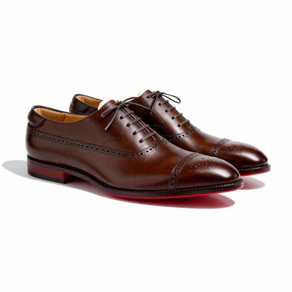 Leonardo - Zapatos Derby Elegantes de Cuero Pulido Premium