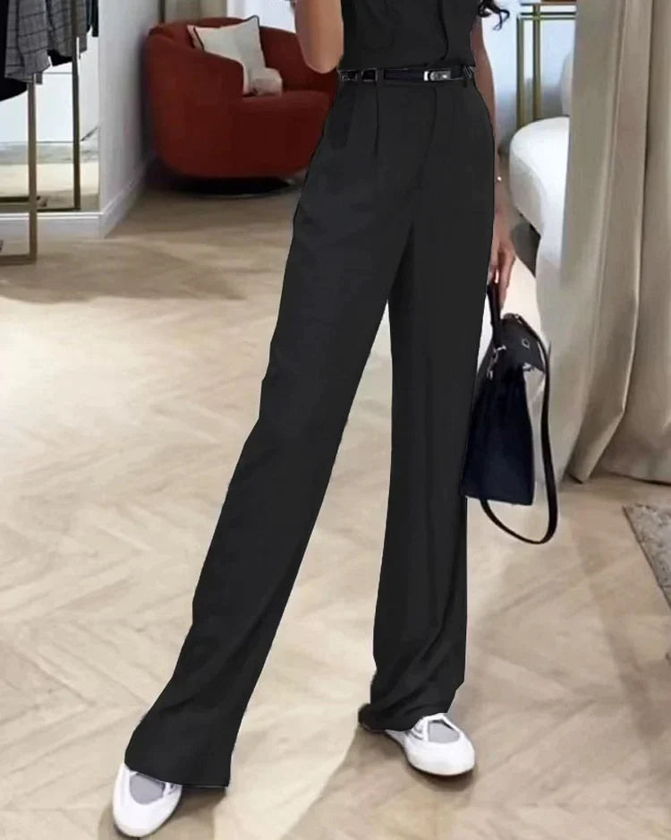 Valeria - Mono Elegante con Cinturón Ajustable y Corte Recto Sofisticado