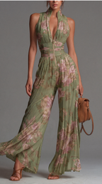 Sofia | Mono plisado de gasa floral
