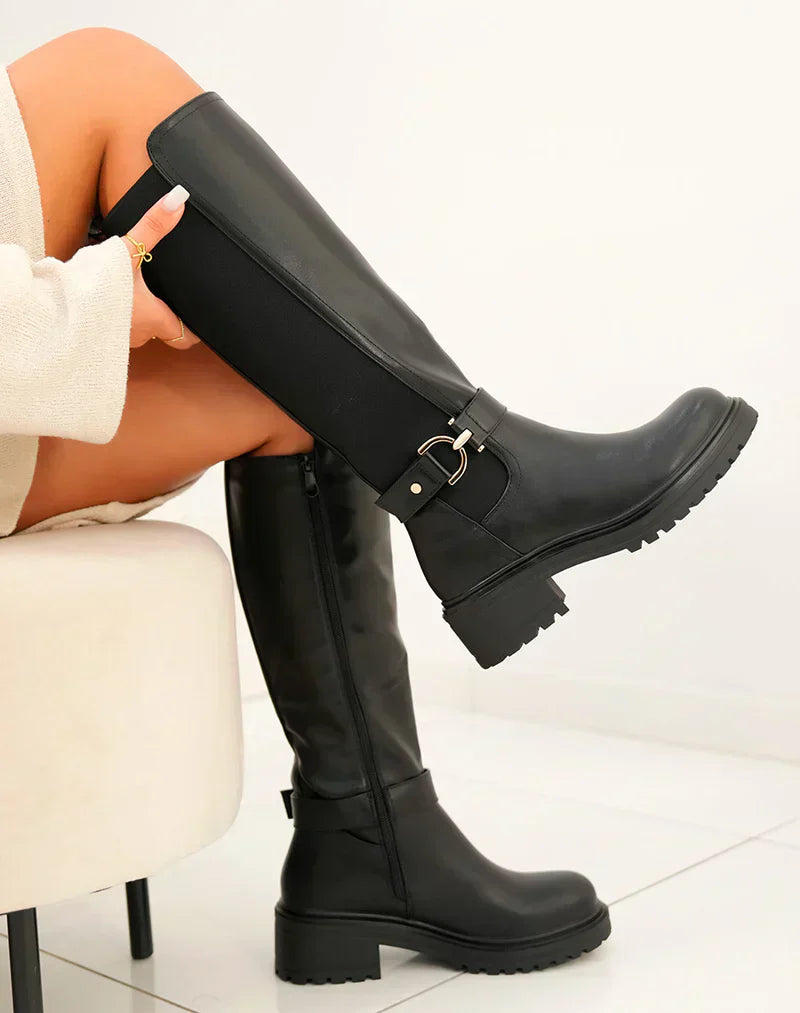 Daniela - Botas Altas Urbanas con Hebilla Metálica Premium