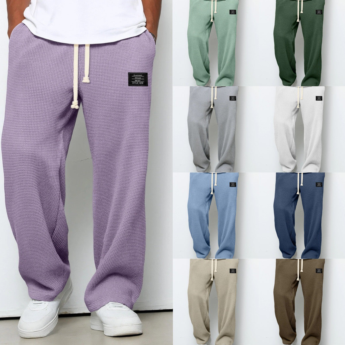 Ricardo - Pantalones Jogger Relajados de Algodón Texturizado Premium