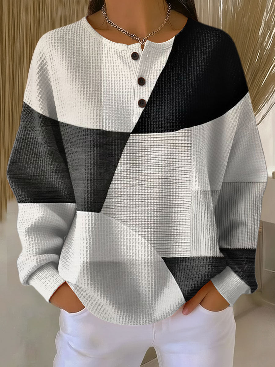 Lorena - Blusa Geométrica de Punto Suave Premium