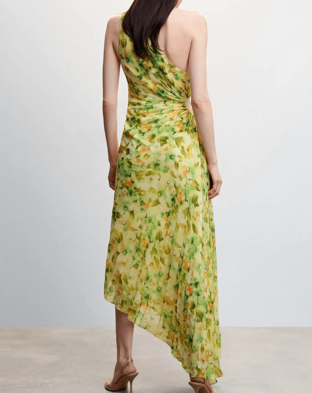 Alejandra - Vestido Largo Asimétrico con Drapado Elegante y Caída Fluida