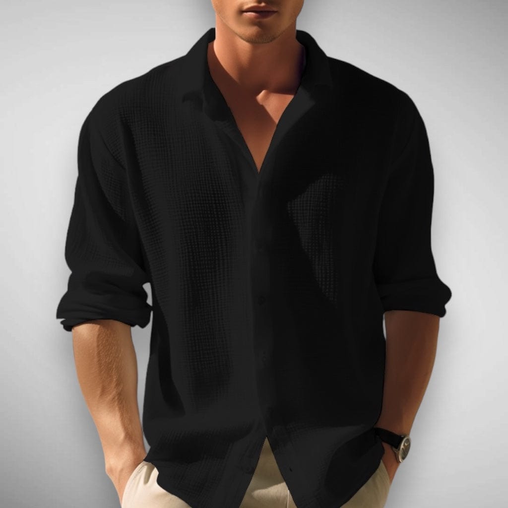 Alejandro - Camisa de Lino Veraniega con Cuello Abierto Premium