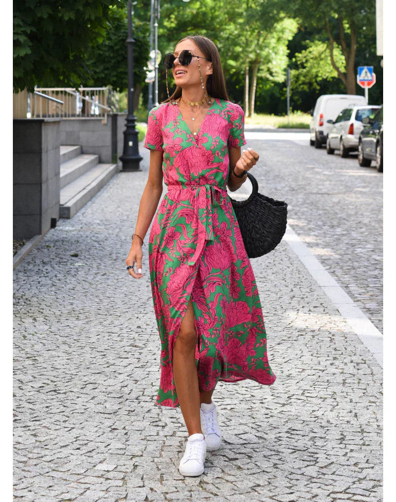 Júlia - Vestido Midi Floral de Estilo Bohemio Premium