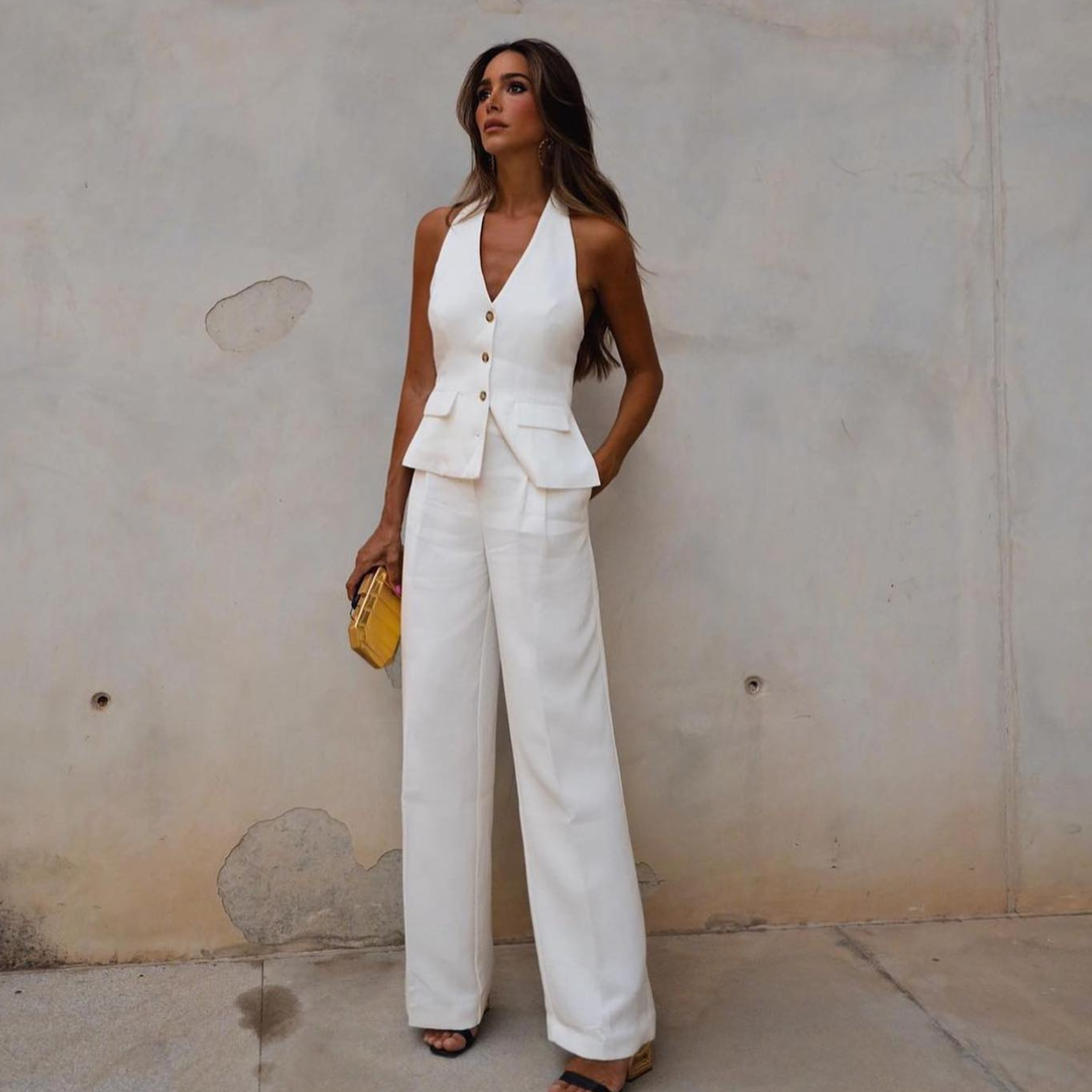 Isabella - Conjunto Elegante de Chaleco y Pantalón con Corte Recto Sofisticado