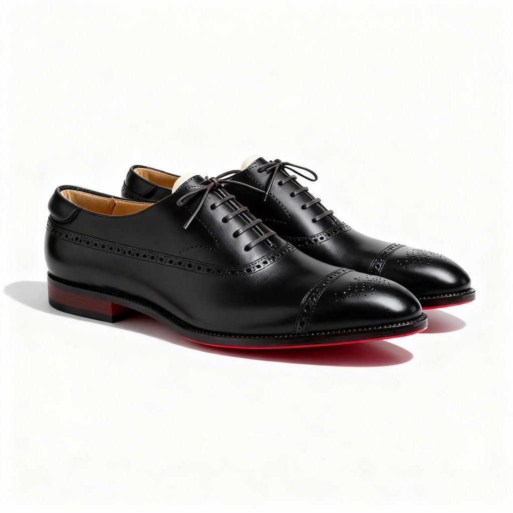 Leonardo - Zapatos Derby Elegantes de Cuero Pulido Premium