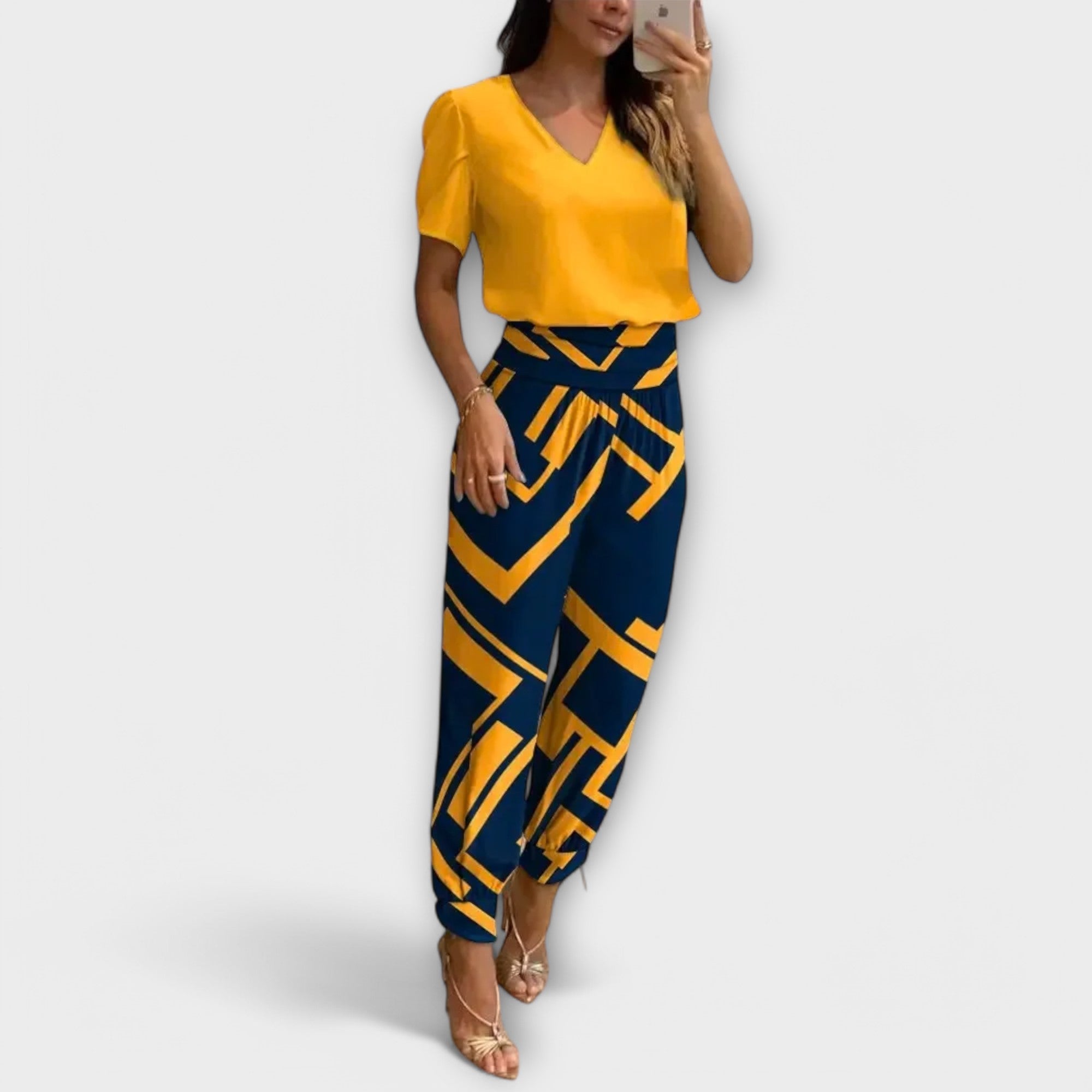 Mariana - Mono Elegante Estampado de Corte Fluido Premium