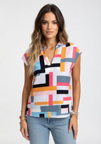 Natalia - Blusa Estampada Geométrica