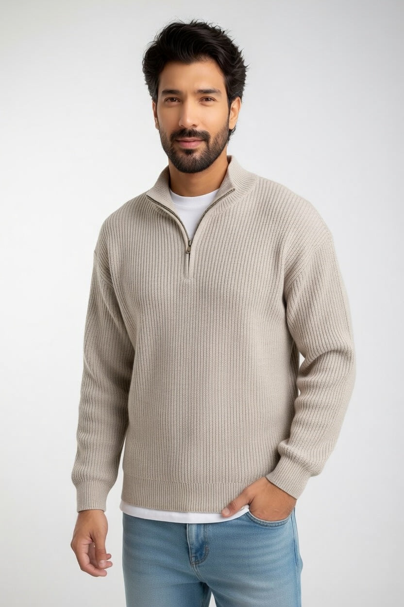 Eduardo - Suéter Casual Texturizado de Algodón Premium