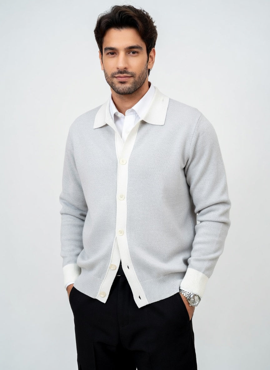 Nicolás - Cárdigan Elegante Texturizado de Algodón Premium