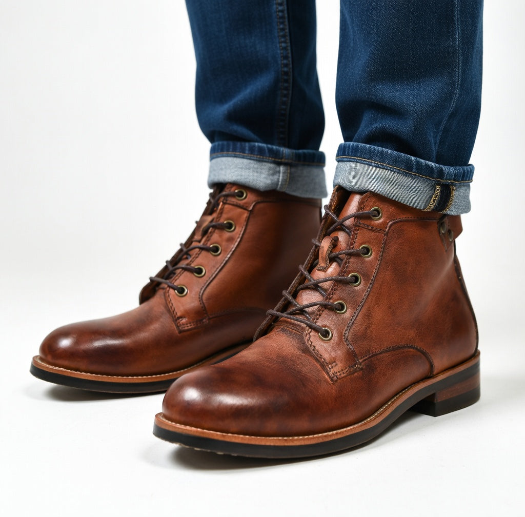 Gael - Botas Urbanas Vintage de Cuero Envejecido Premium