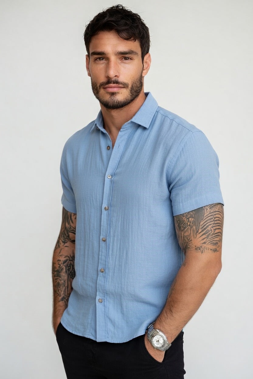 Santiago - Camisa Casual de Lino Transpirable Premium