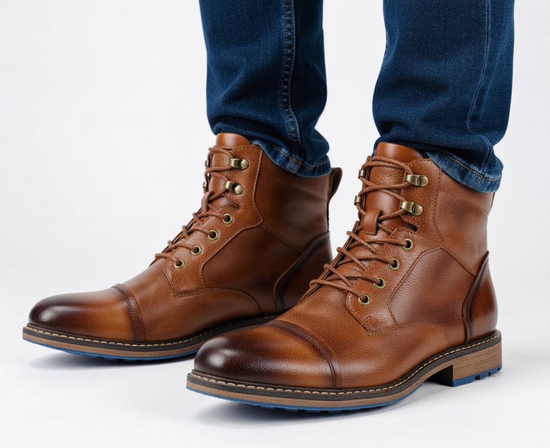 Alejandro - Botas Urbanas Vintage de Cuero Envejecido Premium