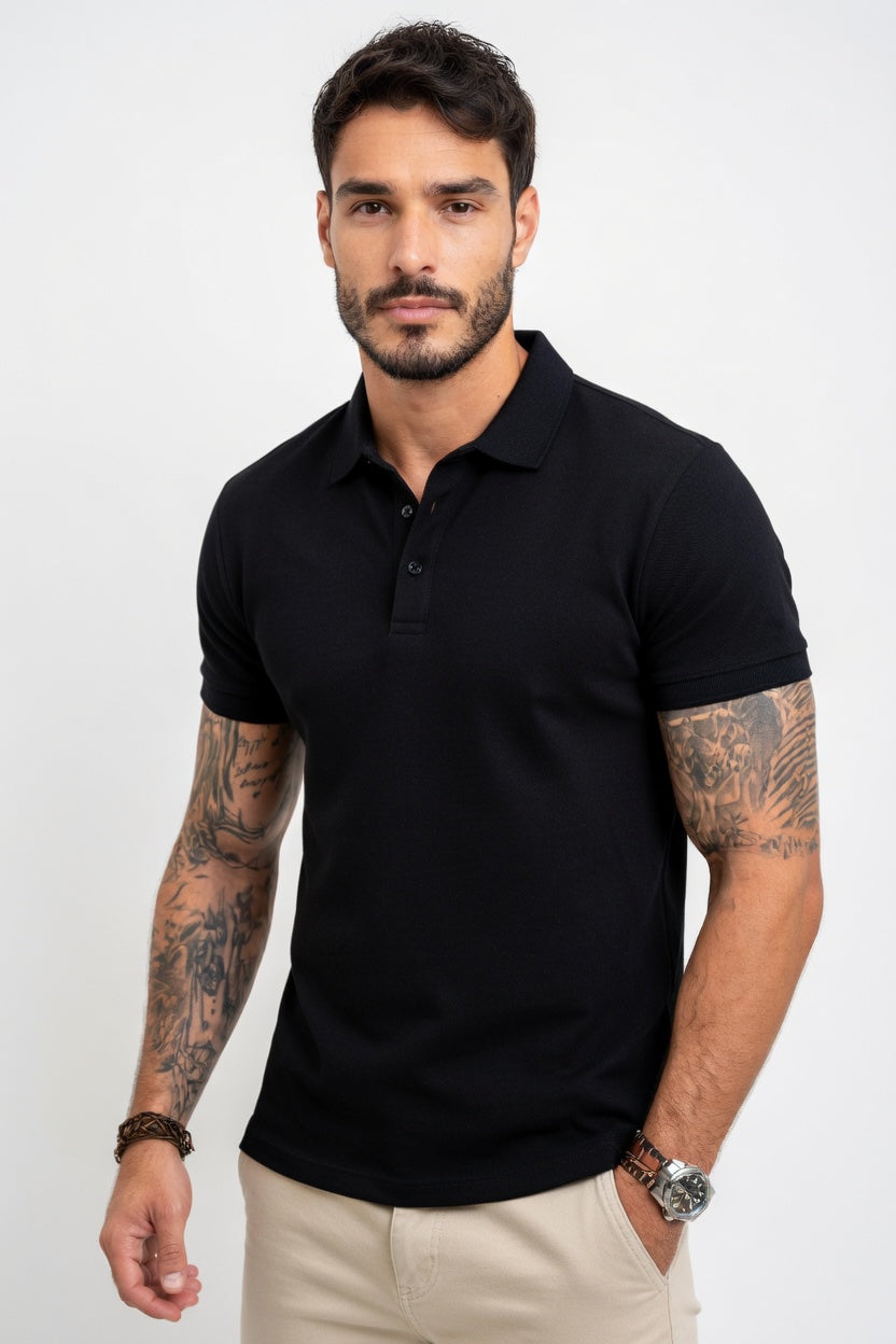 Diego - Polo Clásico Ajustado de Algodón Premium