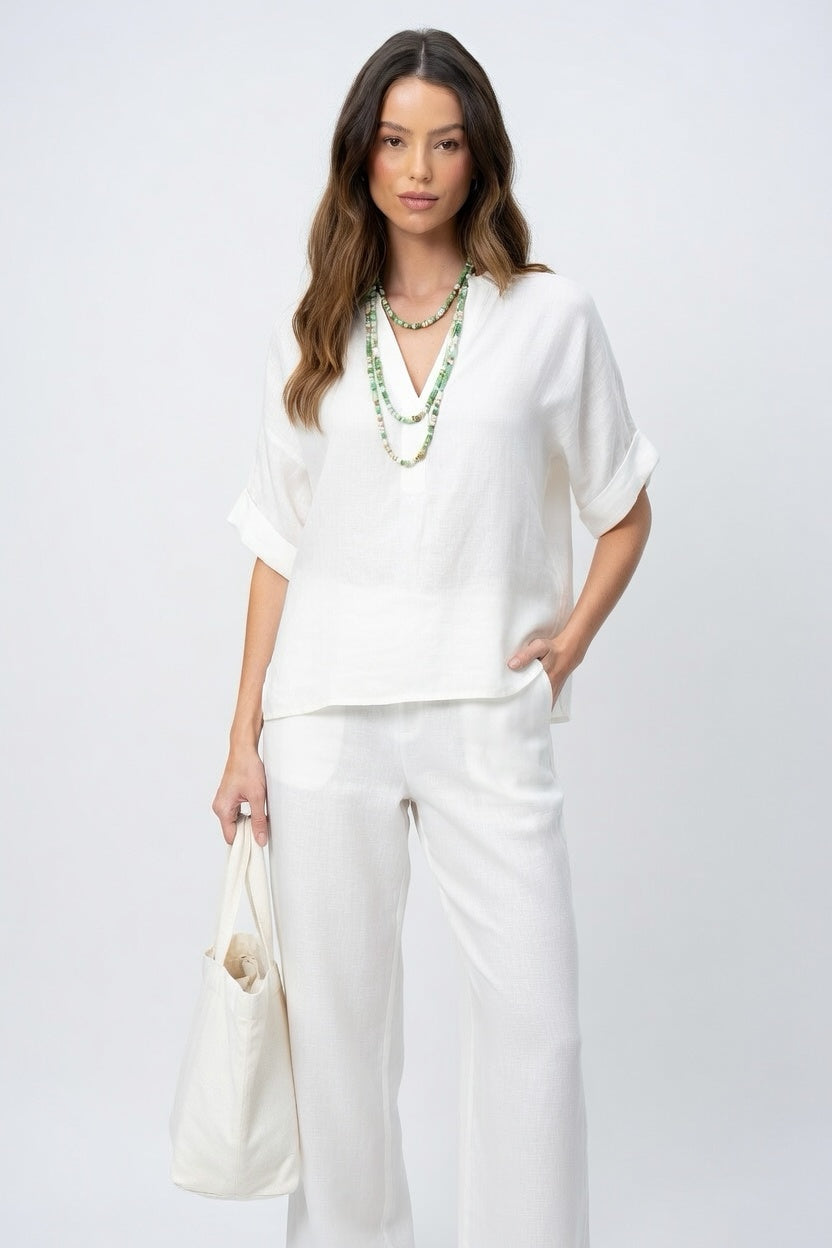 Gabriela - Conjunto Bohemio de Blusa y Pantalón con Caída Fluida Elegante