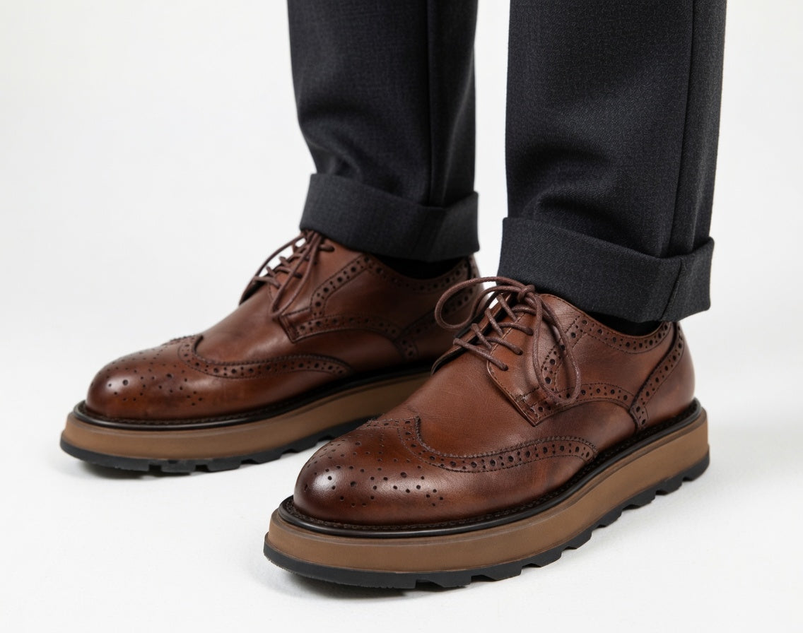 Rodrigo - Zapatos Oxford Clásicos de Cuero Pulido Premium