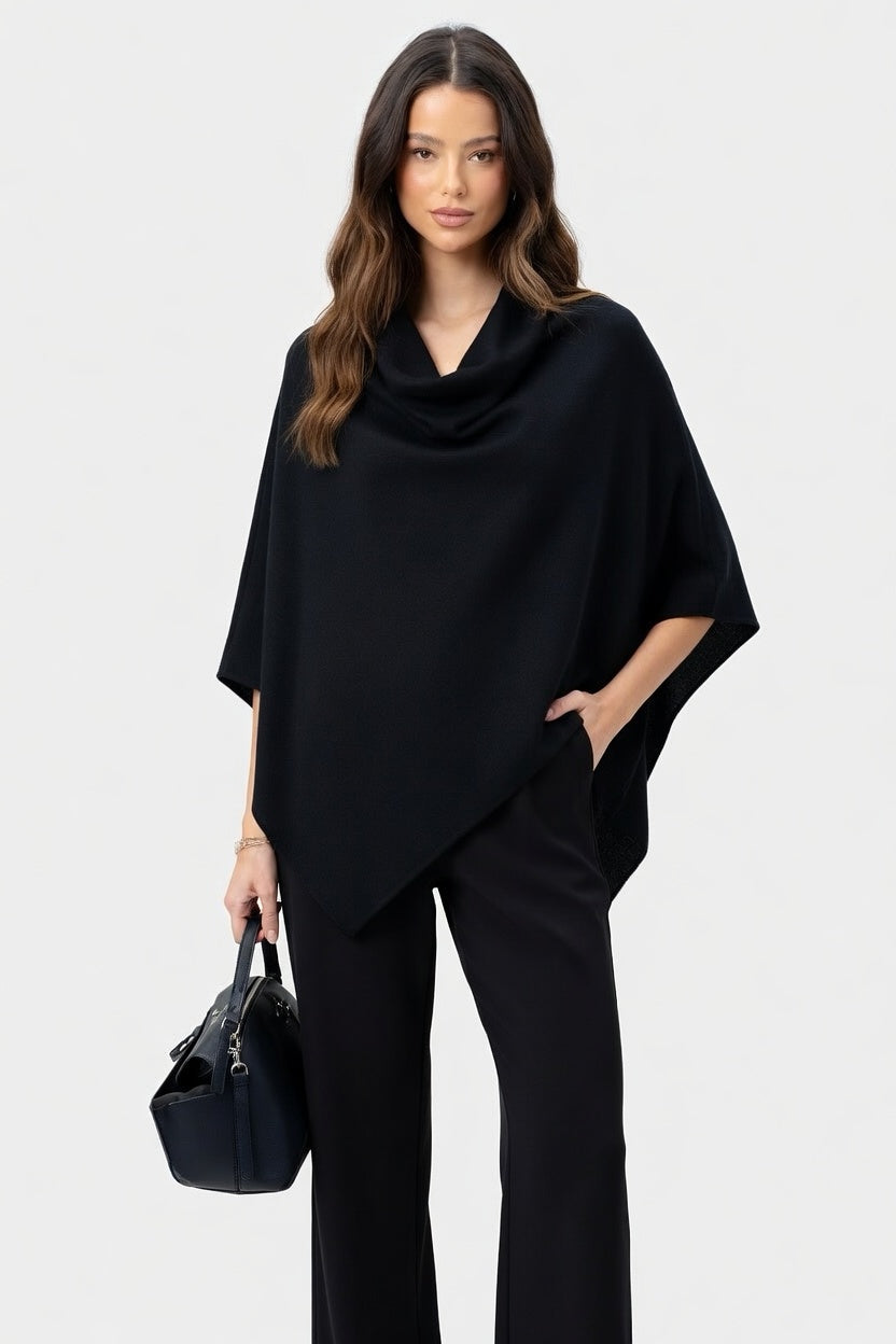 Ximena - Conjunto Elegante de Poncho y Pantalón con Caída Fluida Sofisticada