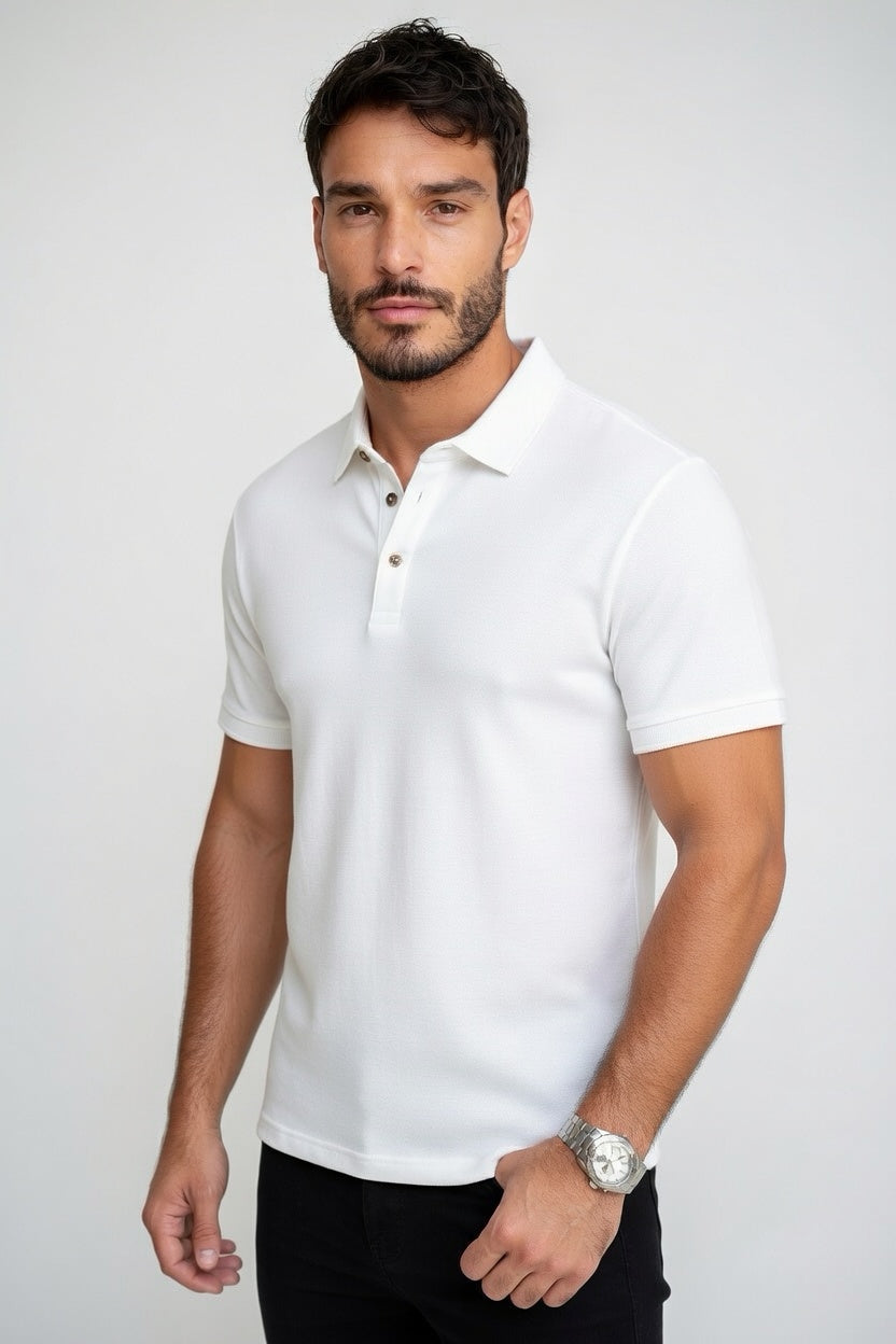 Mateo - Polo Casual Texturizado de Algodón Premium