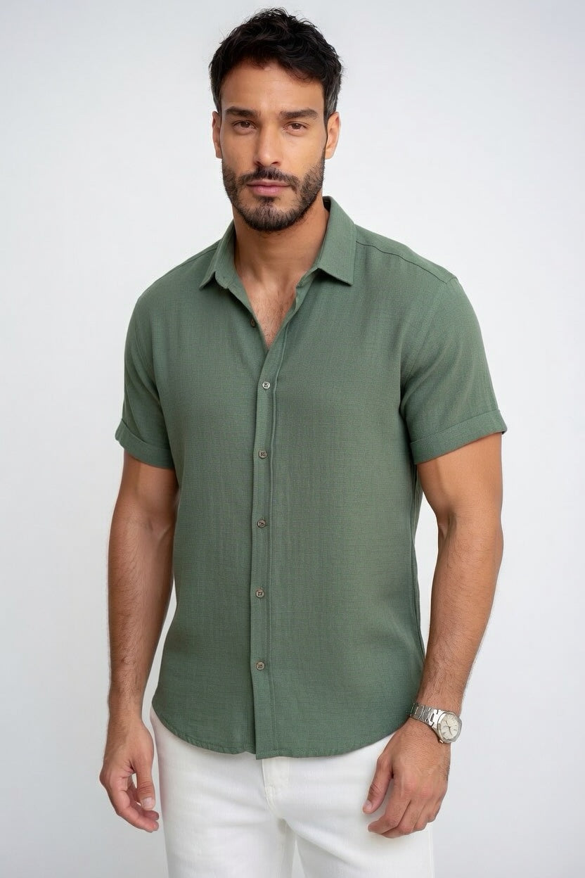 Diego - Camisa Casual de Verano Texturizada Premium