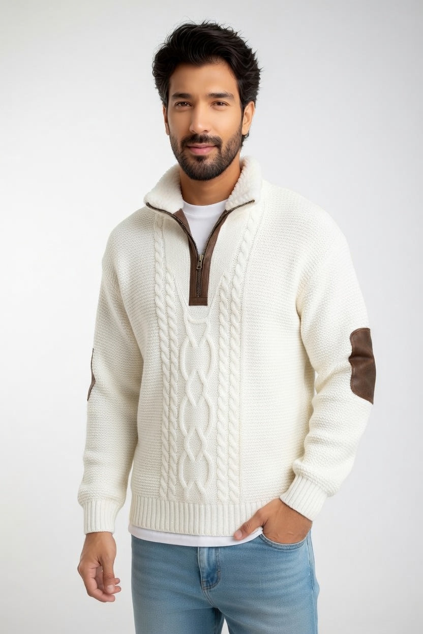 Sebastián - Jersey Trenzado Elegante de Punto Premium