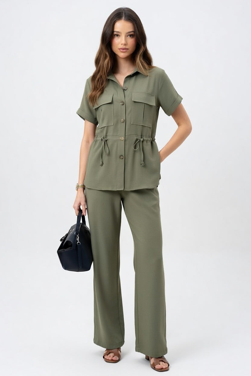 Mariana - Conjunto Casual de Camisa y Pantalón con Corte Relajado Elegante