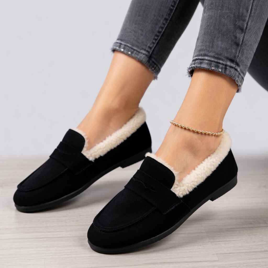 Valeria - Mocasines Forrados con Banda Frontal y Acabado Confort Premium