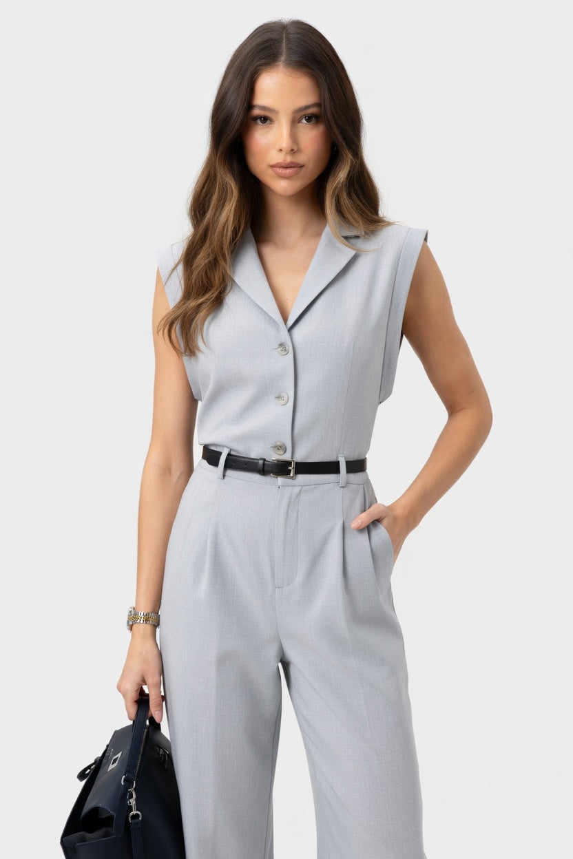 Valeria - Mono Elegante con Cinturón Ajustable y Corte Recto Sofisticado