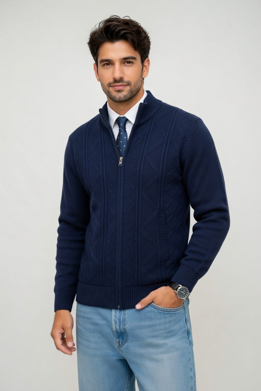 Arturo - Chaqueta Elegante Texturizada de Punto Premium