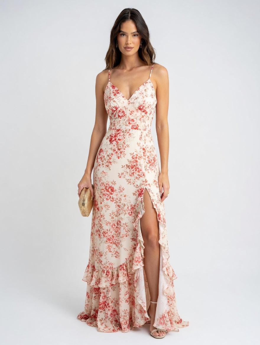 Mariana - Vestido Largo Floral de Corte Bohemio Premium