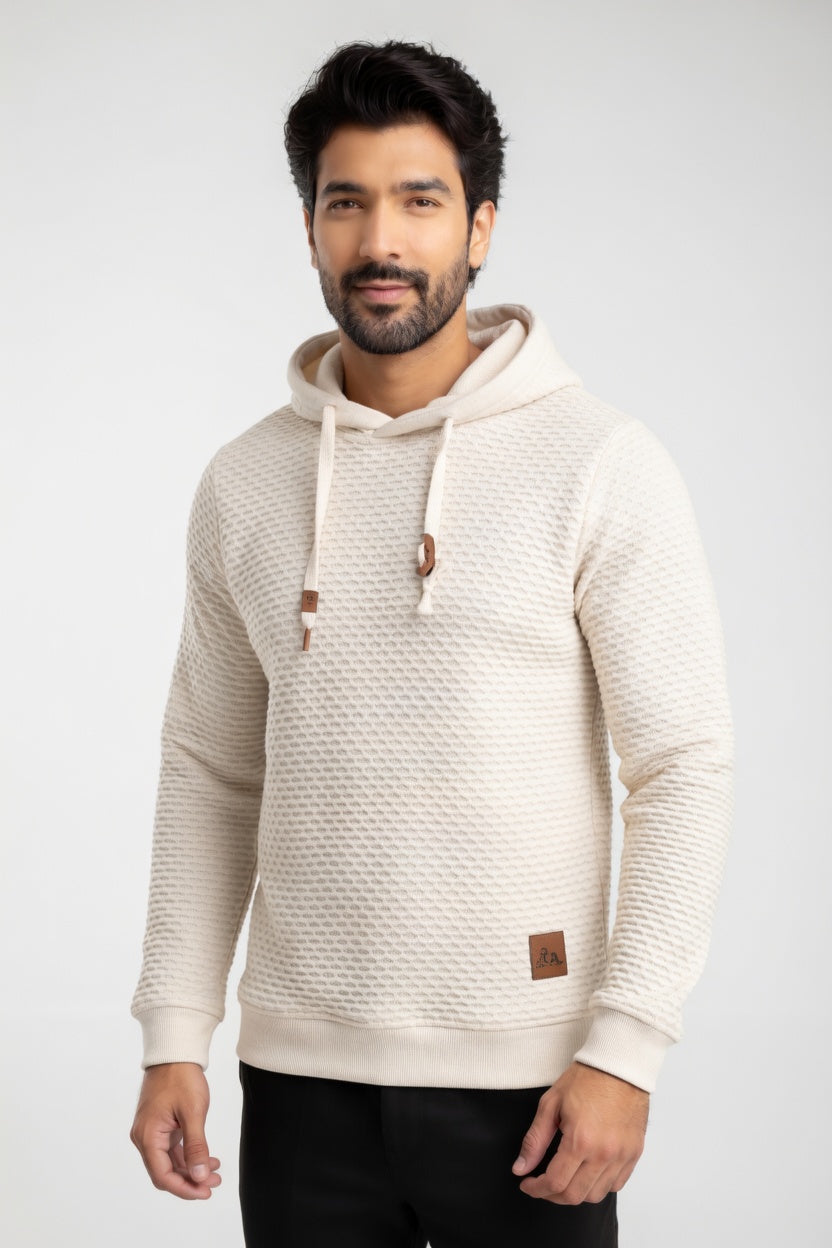 Gael - Sudadera Ajustada con Capucha de Algodón Texturizado Premium