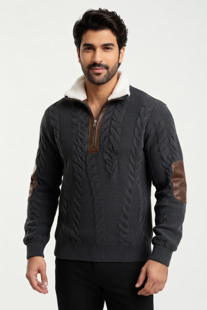 Rodrigo - Jersey Trenzado con Medio Cierre de Punto Premium