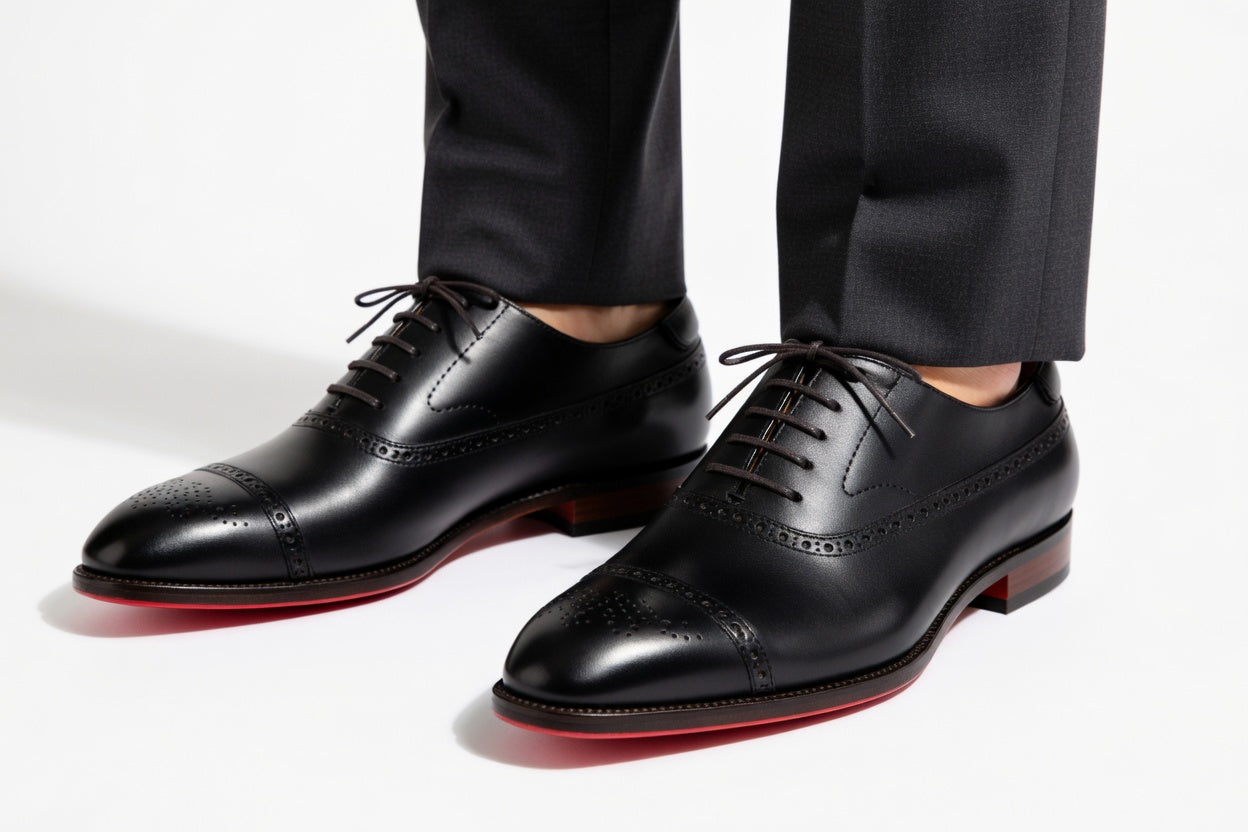 Leonardo - Zapatos Derby Elegantes de Cuero Pulido Premium