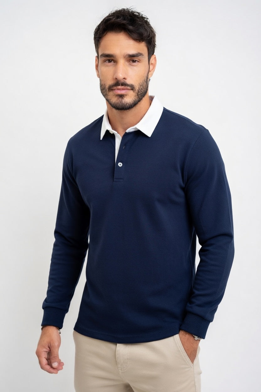 Ricardo - Suéter Polo Clásico de Algodón Premium