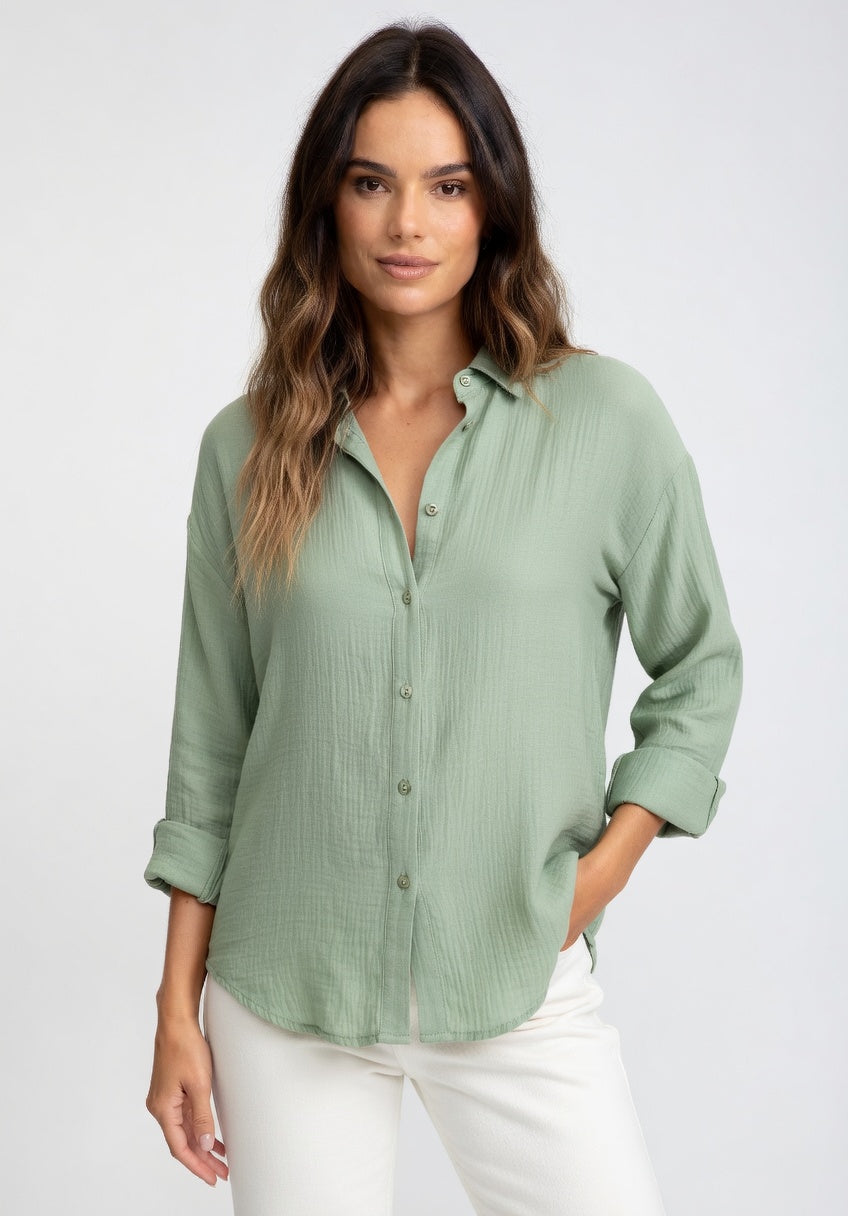Daniela - Camisa Oversize de Lino Suave Premium