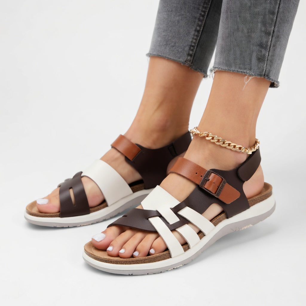 Andrea - Sandalias Casual con Correas Cruzadas y Plantilla Confort Natural