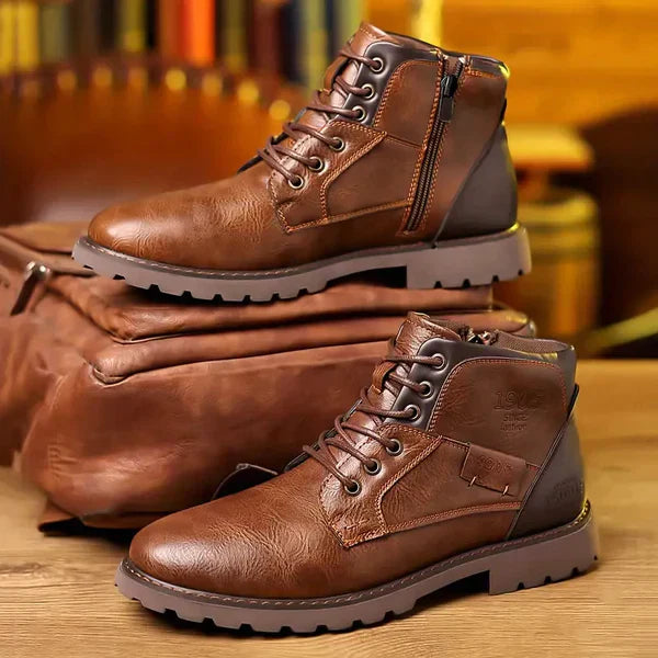Emiliano - Botas Urbanas de Cuero con Cordones y Suela Antideslizante Premium