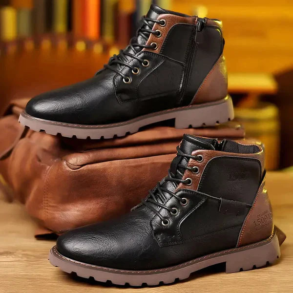 Emiliano - Botas Urbanas de Cuero con Cordones y Suela Antideslizante Premium