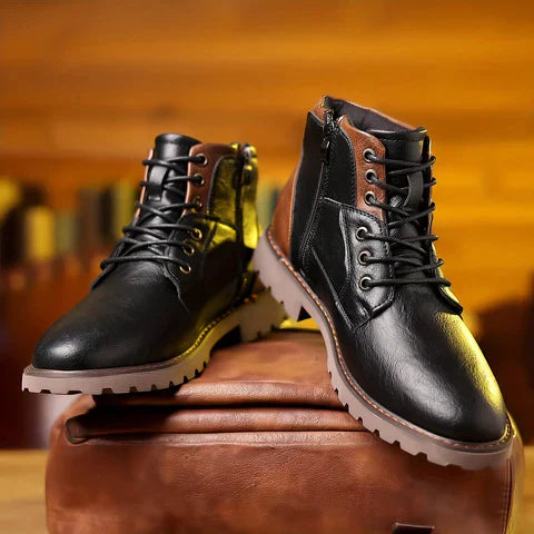 Emiliano - Botas Urbanas de Cuero con Cordones y Suela Antideslizante Premium