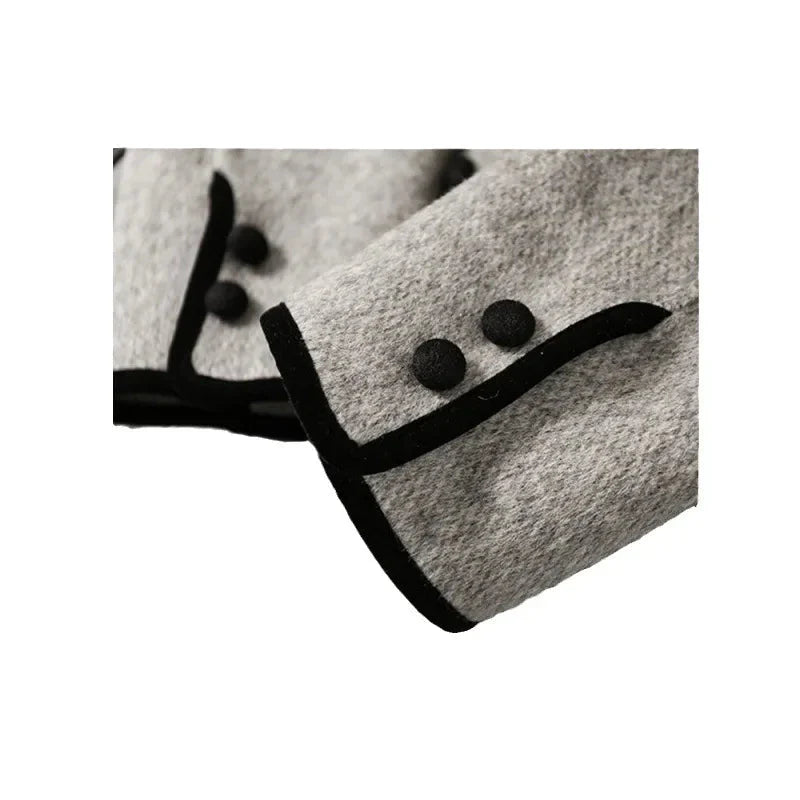 Natalia - Abrigo Elegante con Detalle Contrastado y Corte Clásico Sofisticado