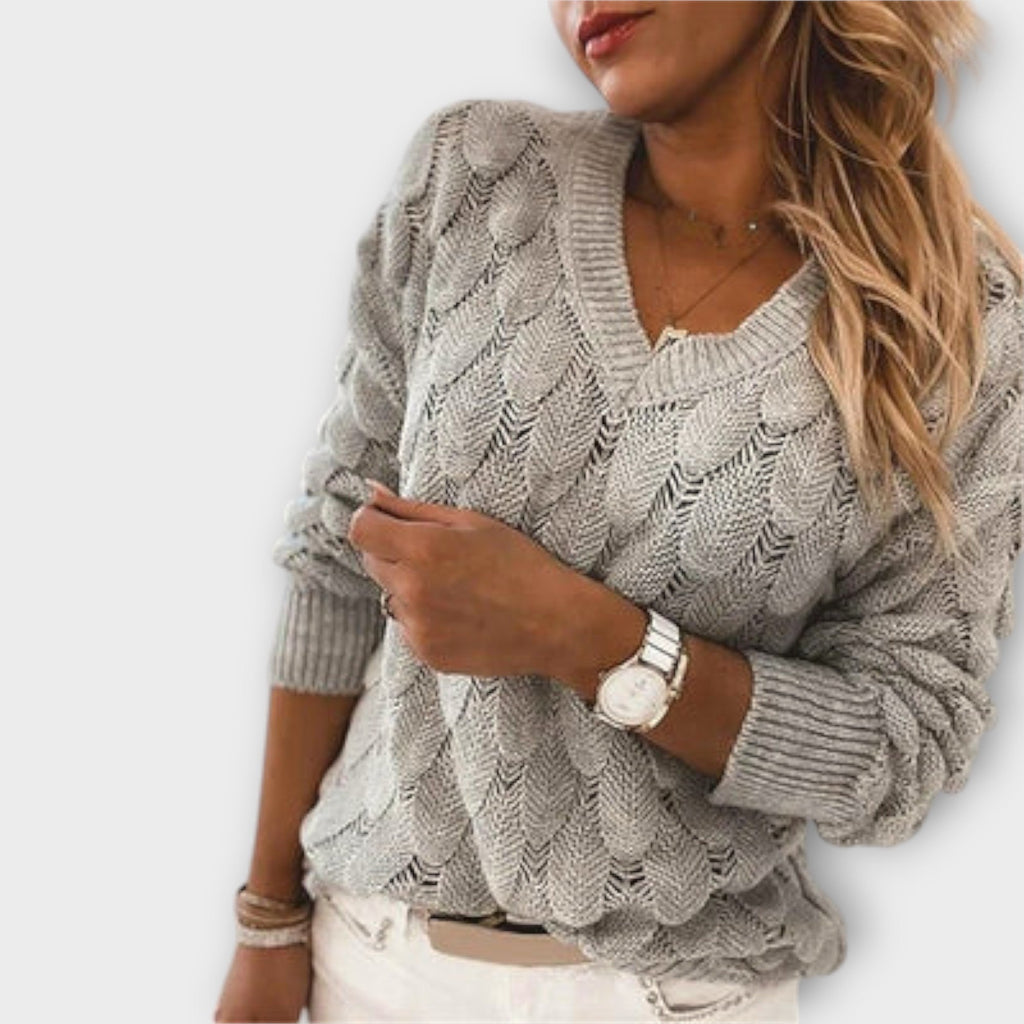 Lucía - Suéter Cuello V Tejido
